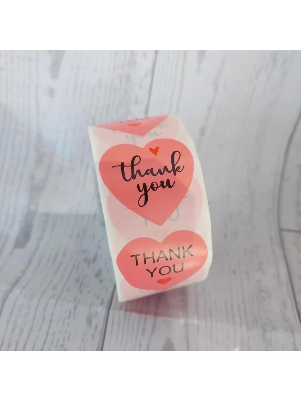 500 Thank You Heart Stickers size 1 inch